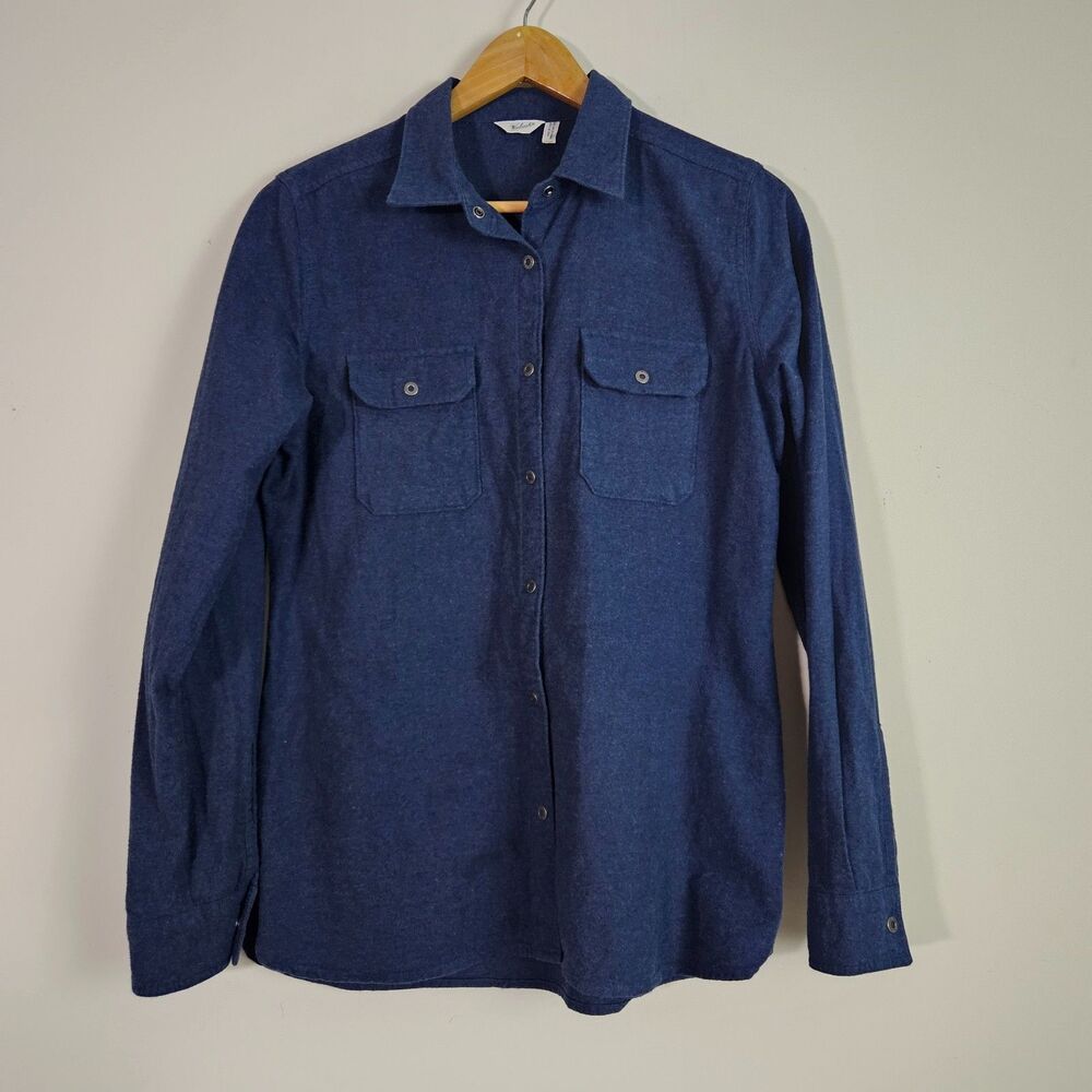 Woolrich Women's Flannel Shirt Medium Blue Cotton Cozy Casual Capsule Outdoor